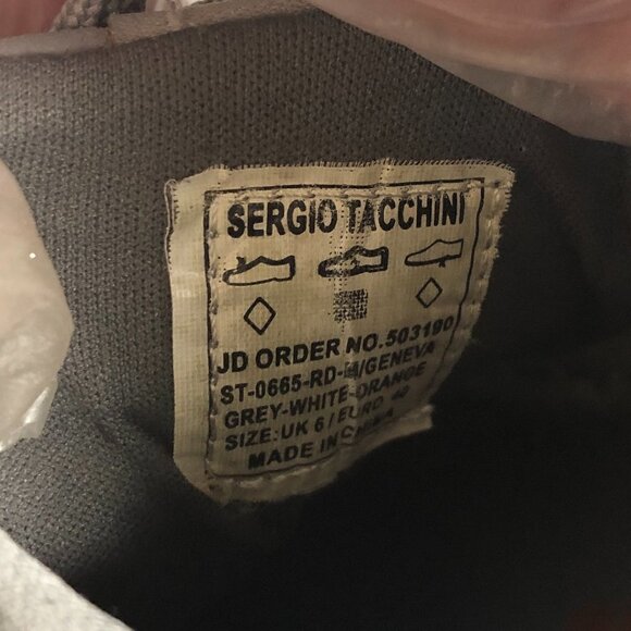 SERGIO TACCHINI Sneakers Men's Size US7 UK6 Gray Orange Low Top Lace Up Shoes - Picture 8 of 14